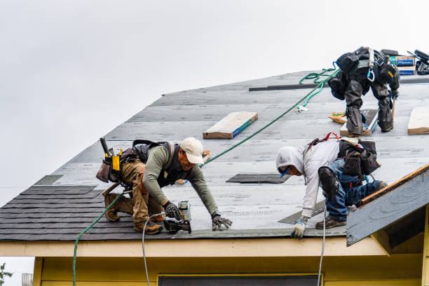Professional Gutter Installation technician working in Cohasset, MA
